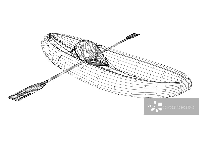 带踏板的充气船线框图卡通图图片素材