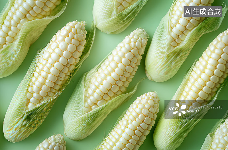 【AI数字艺术】新鲜玉米特写图片素材