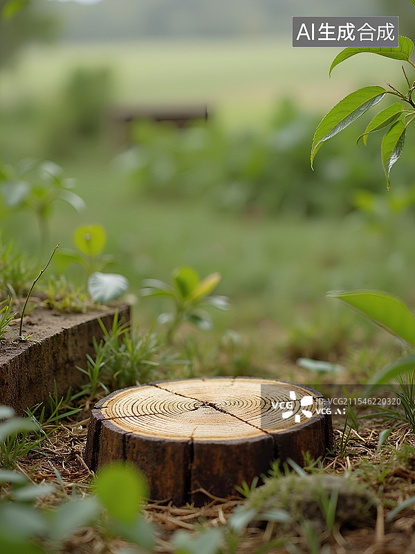 【AI数字艺术】年轮产品展台背景图片素材