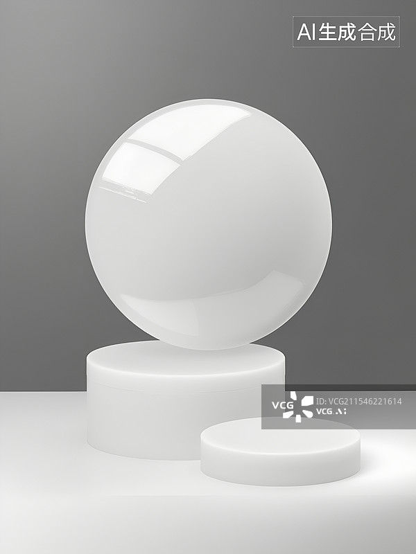 【AI数字艺术】白玉质感的电商展台图片素材