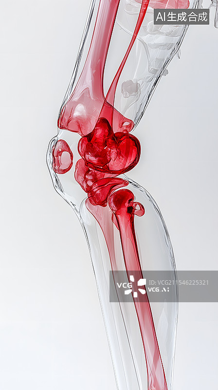 【AI数字艺术】膝盖关节疾病概念插图图片素材