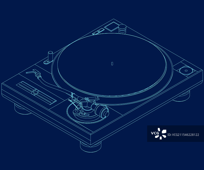 黑胶唱片播放器轮廓设计图片素材