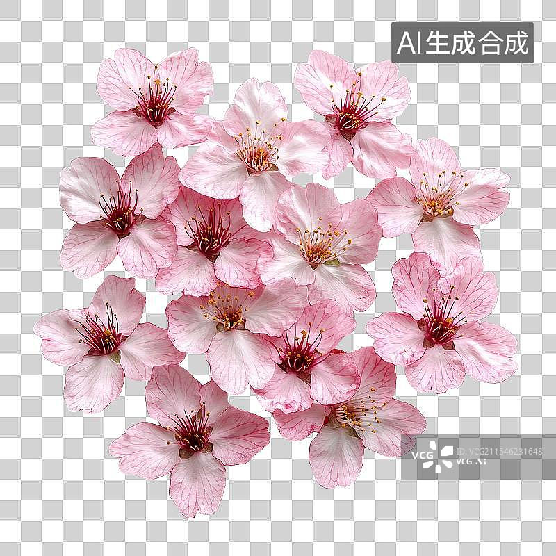 【AI数字艺术】免抠|粉嫩樱花花朵的精美摆放图片素材