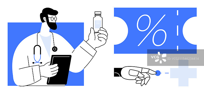 医生用机械手握着药物图片素材