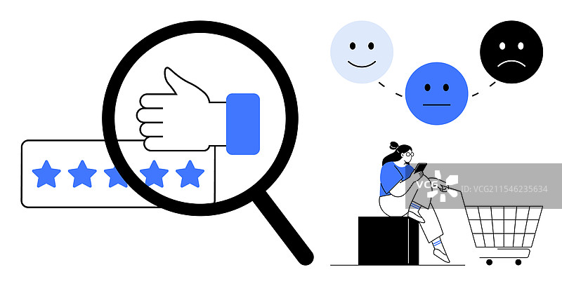 客户体验和产品评价与竖起的大拇指图片素材