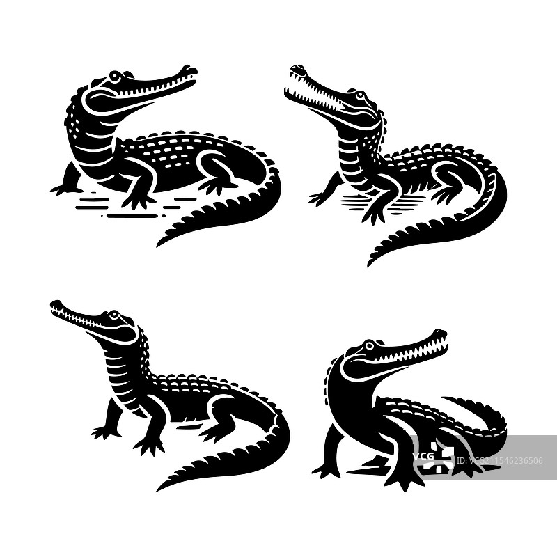 适合数字艺术的鳄鱼嘴鳄轮廓包图片素材