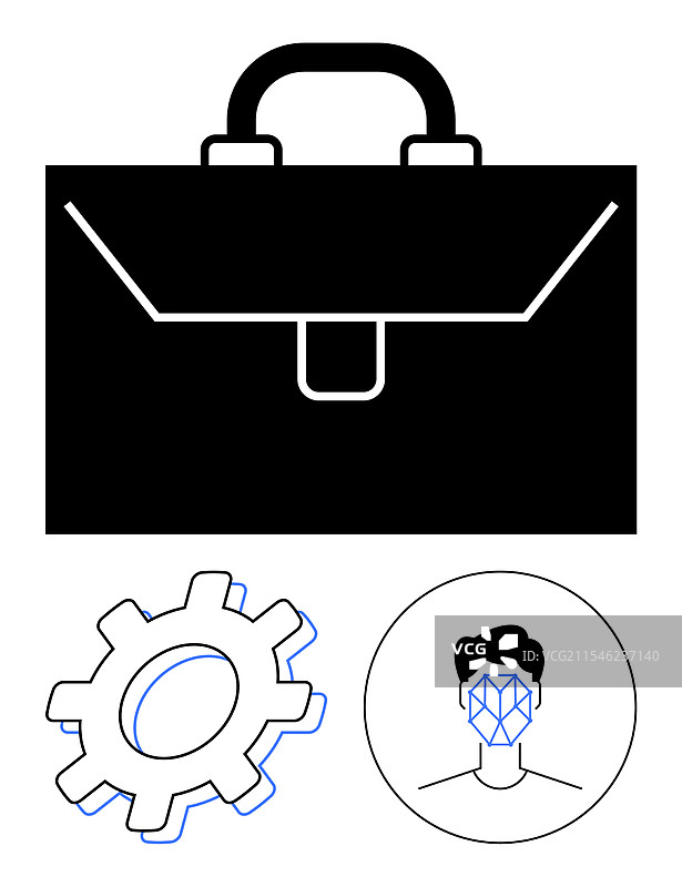 专业公文包，内含装备和面部特征图片素材