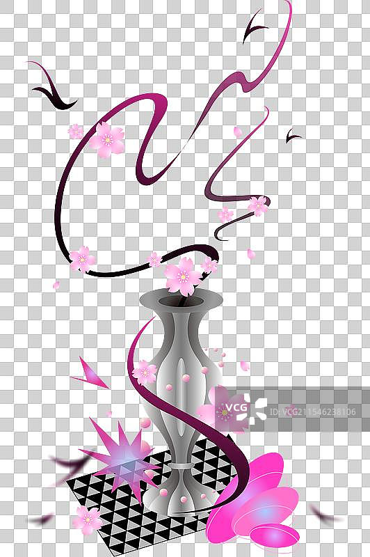 春分樱花新中式节气元素图片素材