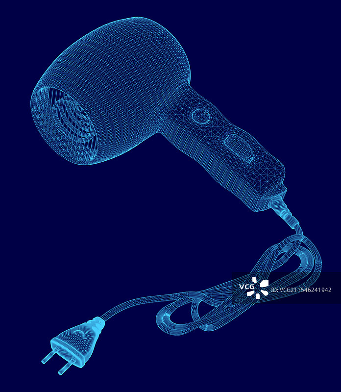 带有蓝色的造型化吹风机图像图片素材