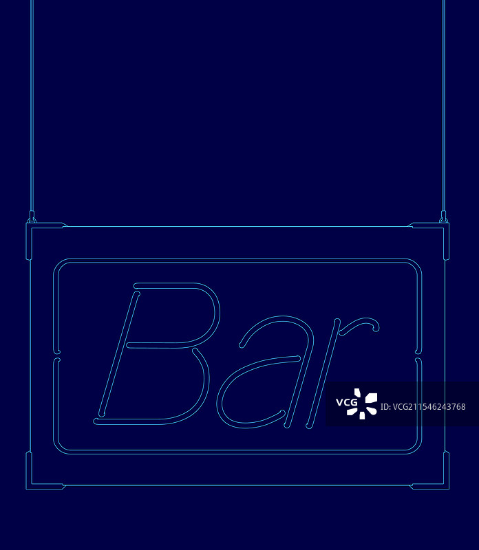 蓝色标志，上面写着“酒吧”字样图片素材