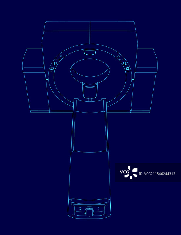 蓝色绘图的医学成像设备图片素材