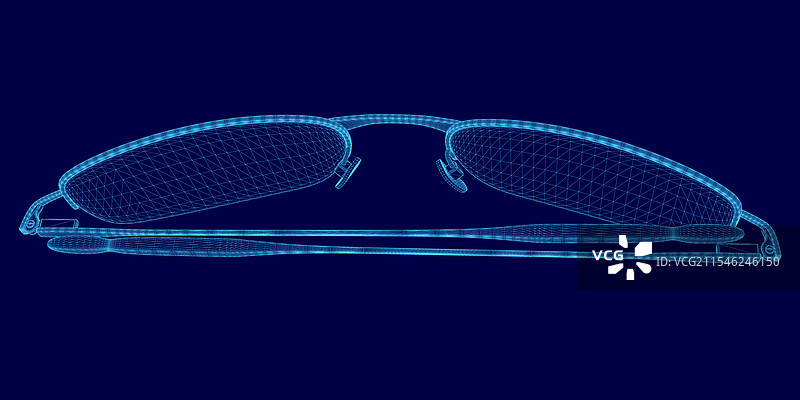 蓝色背景下的蓝色太阳镜图像图片素材