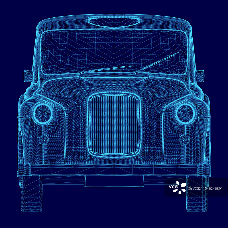 蓝色汽车与蓝色背景，汽车是一辆图片素材