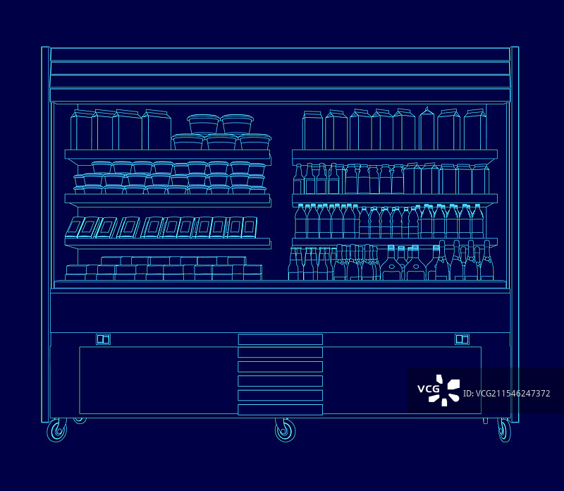 蓝色绘画的杂货店，里面有很多商品图片素材