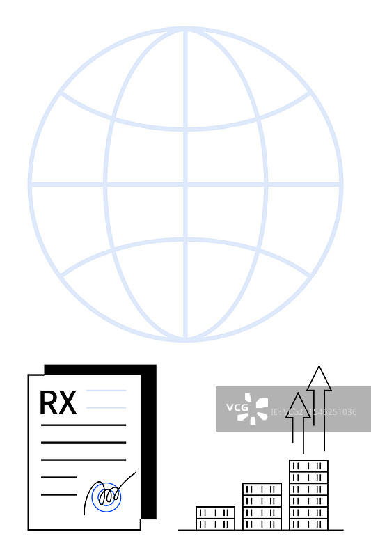 全球医疗保健增长概念与处方图片素材
