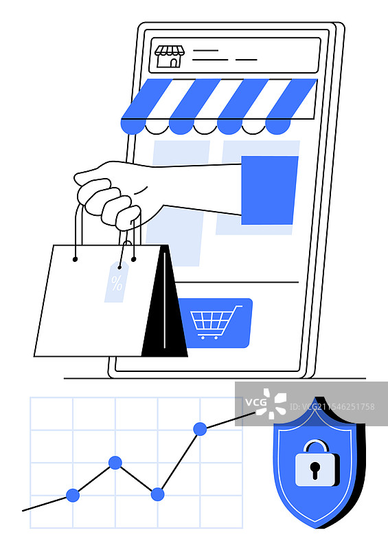 电子商务平台的增长与安全图片素材