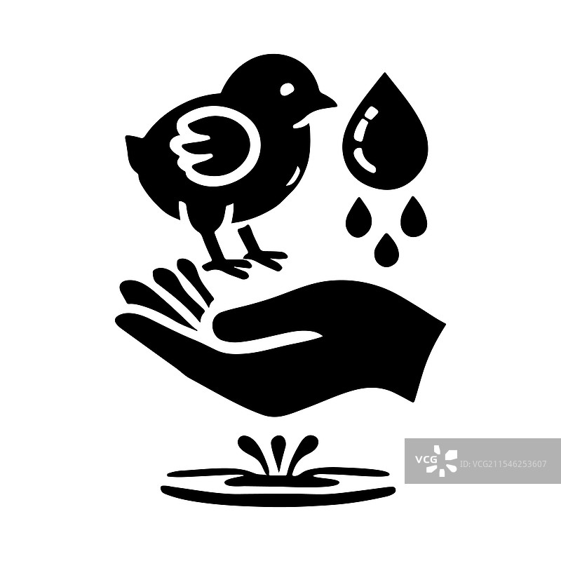 农场风格的小鸡剪影包图片素材