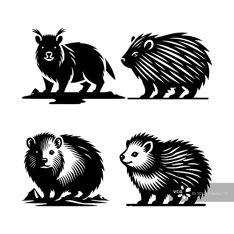 多用途岩羚羊剪影适用于海报图片素材