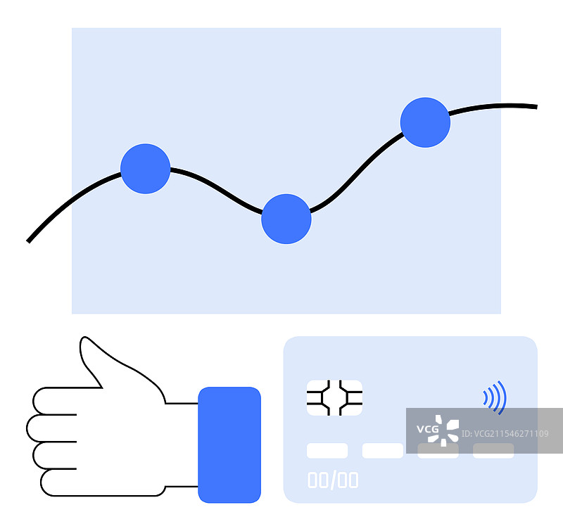 批准手势线图趋势和图片素材