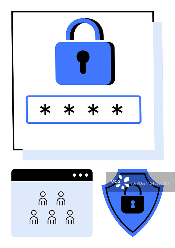 安全密码和数据保护概念与图片素材