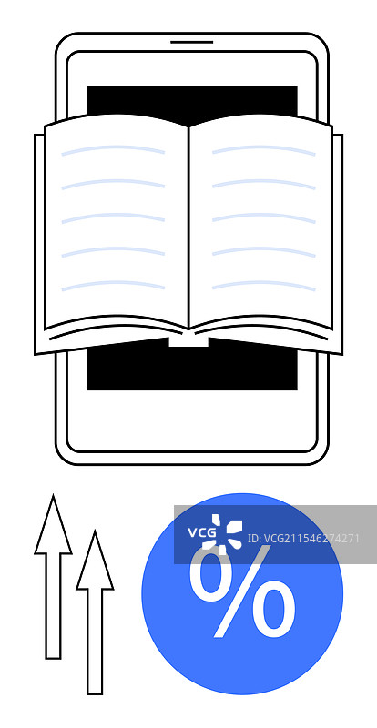 电子书和数字学习的增长与兴趣图片素材
