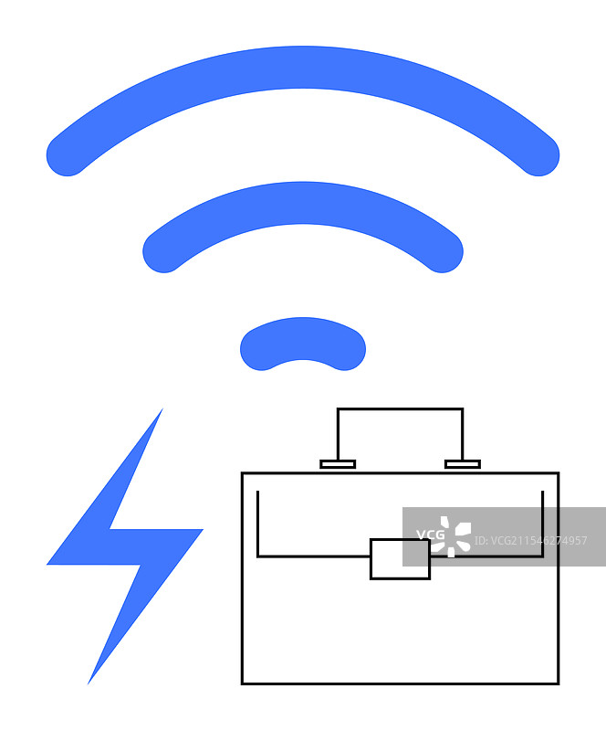 无线连接与商业力量概念图片素材