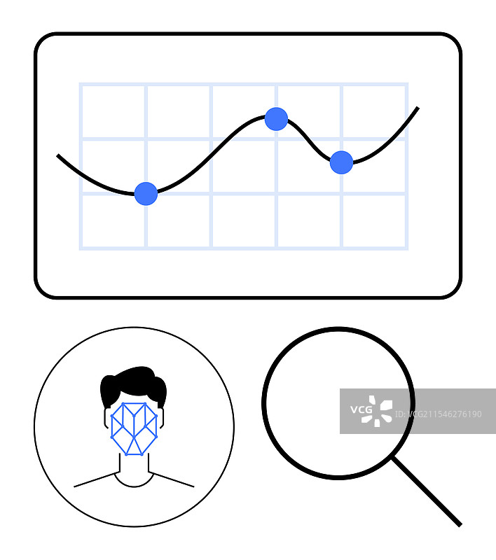 数据分析图表 面部识别图标图片素材