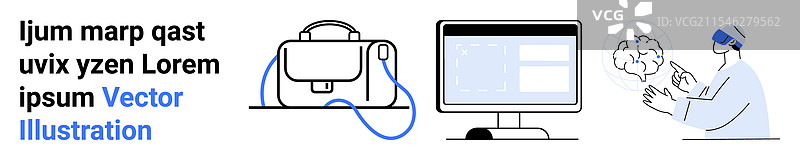 商务手提箱、电脑显示器和图片素材