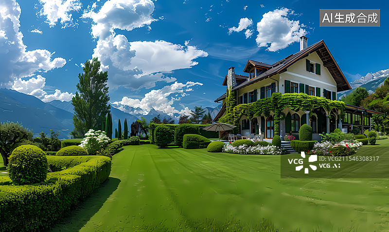 【AI数字艺术】庄园豪宅效果图图片素材