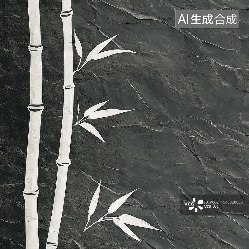 【AI数字艺术】黑白质感古风竹子背景图片素材