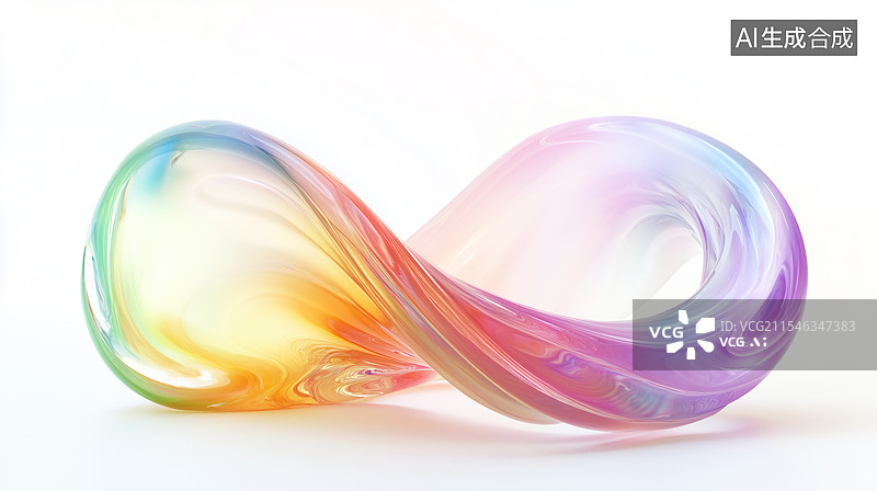 【AI数字艺术】透明白膜彩虹折射背景图片素材