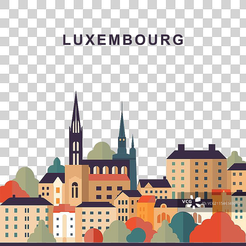 卢森堡市孤立的城市风景图像图片素材