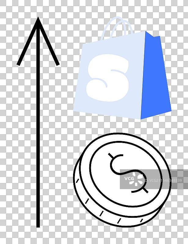 通过电子商务图标实现经济增长图片素材