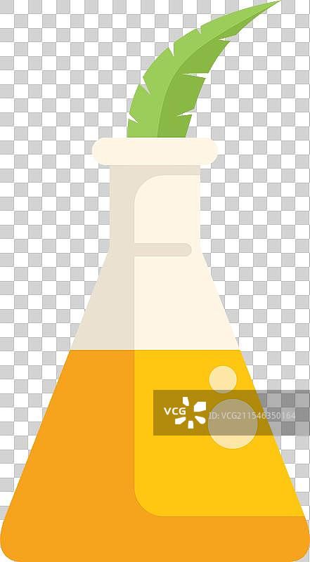 实验室烧瓶中装有黄色液体图片素材