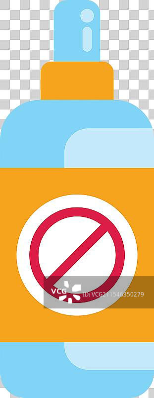 带有禁止标志的蓝色喷雾瓶警告图片素材