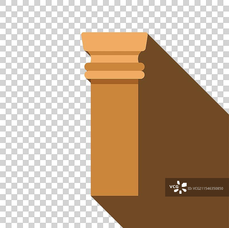 建筑柱子在棕色背景上投射出长长的阴影图片素材