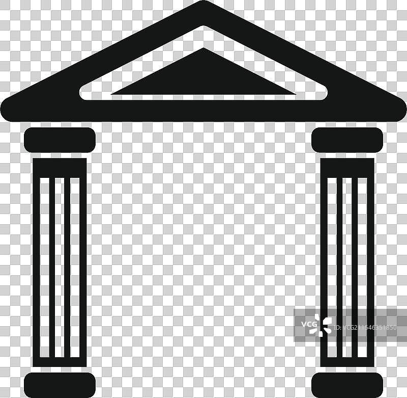 带有凹槽的三角屋顶的拱形大理石支撑结构图片素材