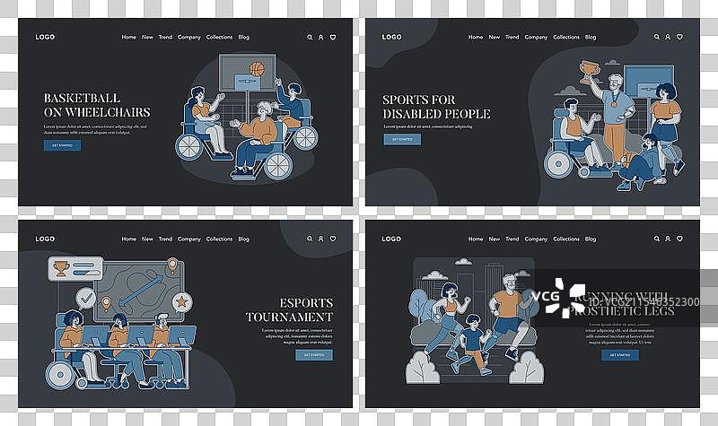 残疾人运动平面图图片素材