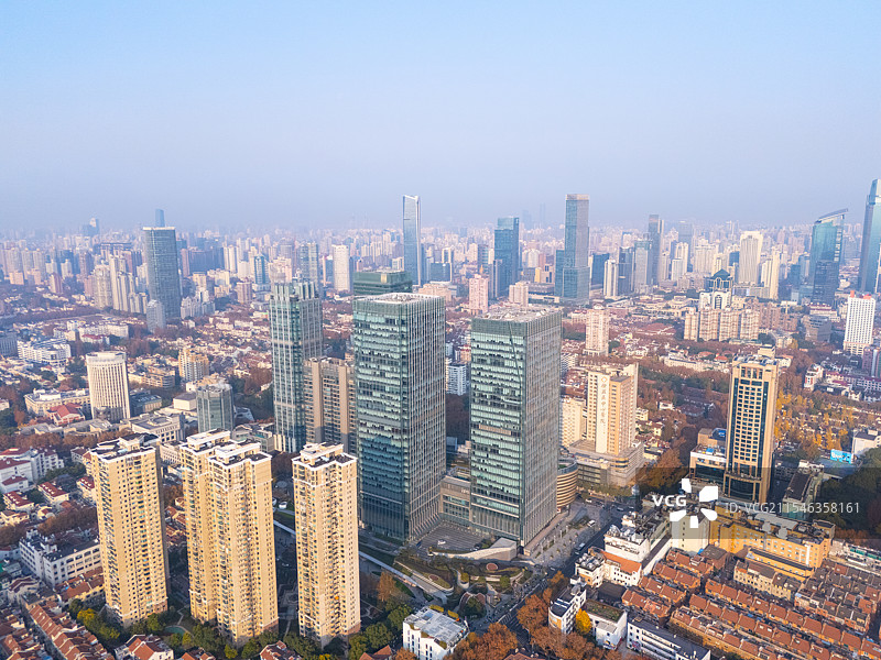 航拍上海前滩太古里金融区图片素材