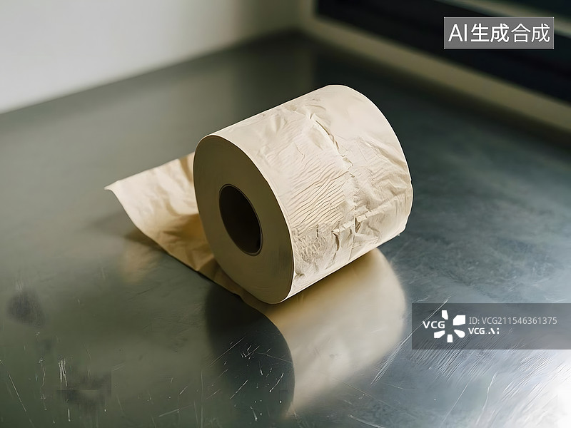 【AI数字艺术】放在桌子上的卫生卷纸图片素材