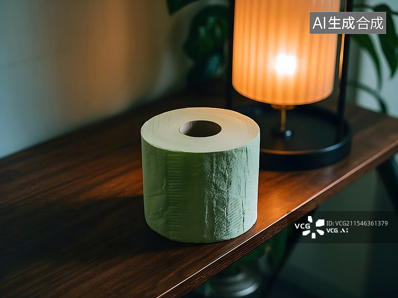 【AI数字艺术】放在桌子上的卫生卷纸图片素材