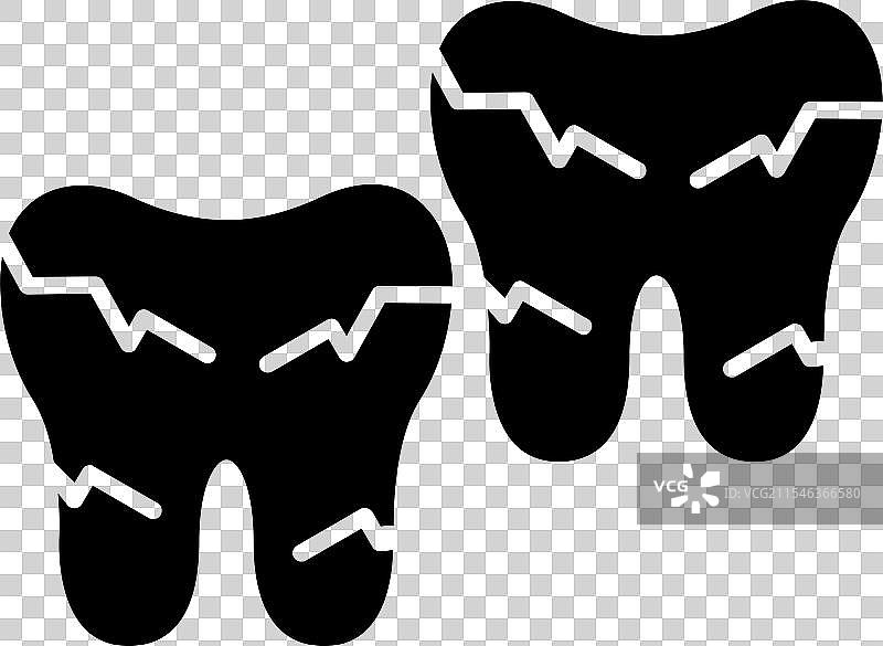 牙齿损坏的图标设计图片素材