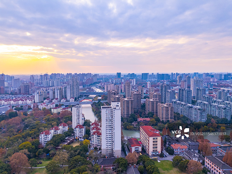 航拍上海市区民居房屋图片素材