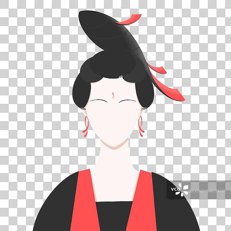 简约抽象风中式传统美人图片素材