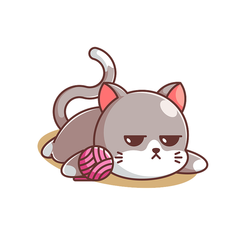 懒猫与毛线球图片素材