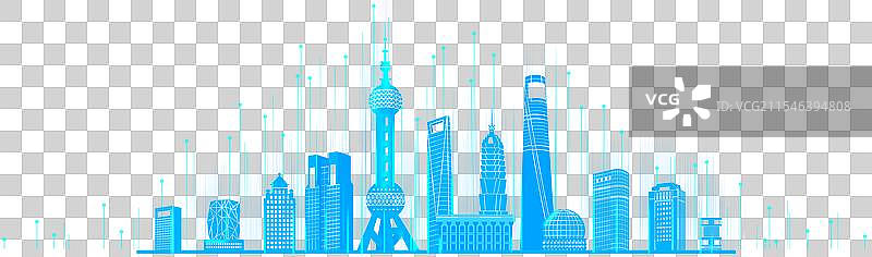 扁平风上海东方明珠城市科技元素免抠设计素材图片素材