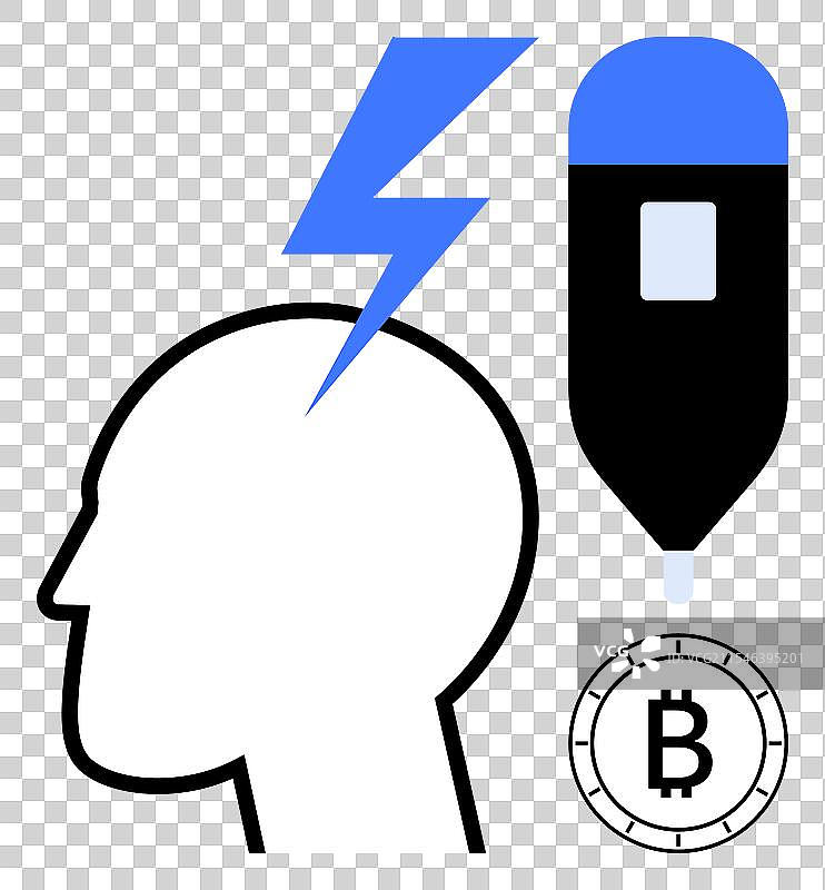 加密货币挖矿和数字货币的概念图片素材