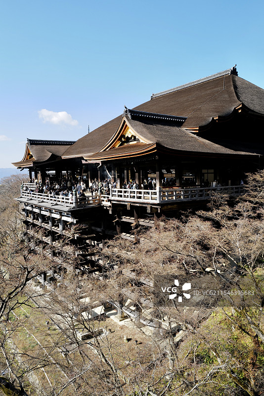 日本京都清水寺最著名的清水舞台风光图片素材
