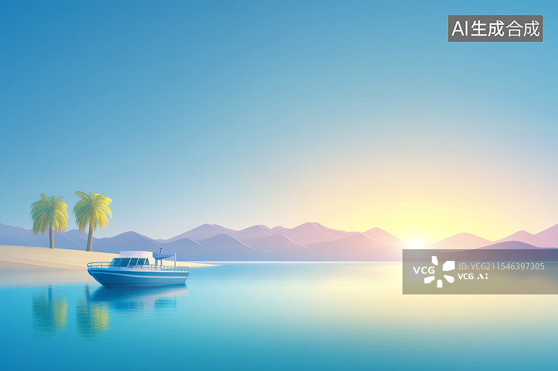 【AI数字艺术】春天河流小溪和山坡图片素材