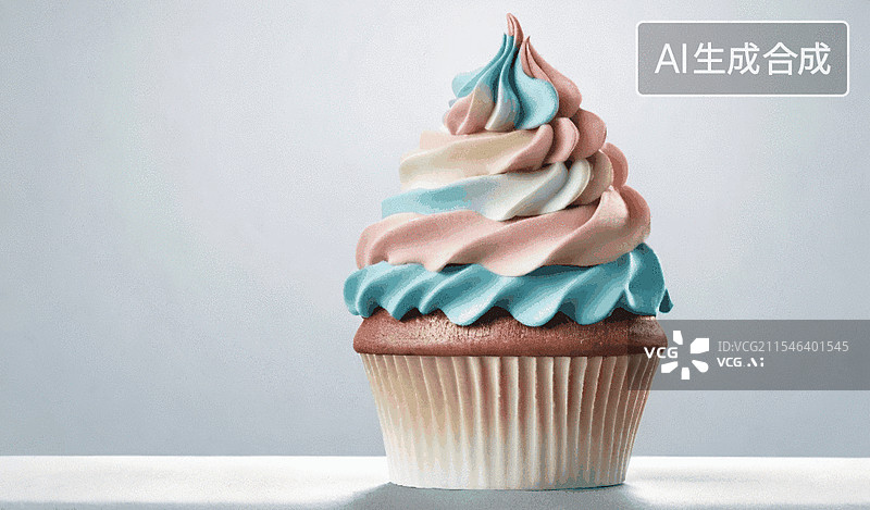 【AI数字艺术】彩虹纸杯蛋糕图片素材